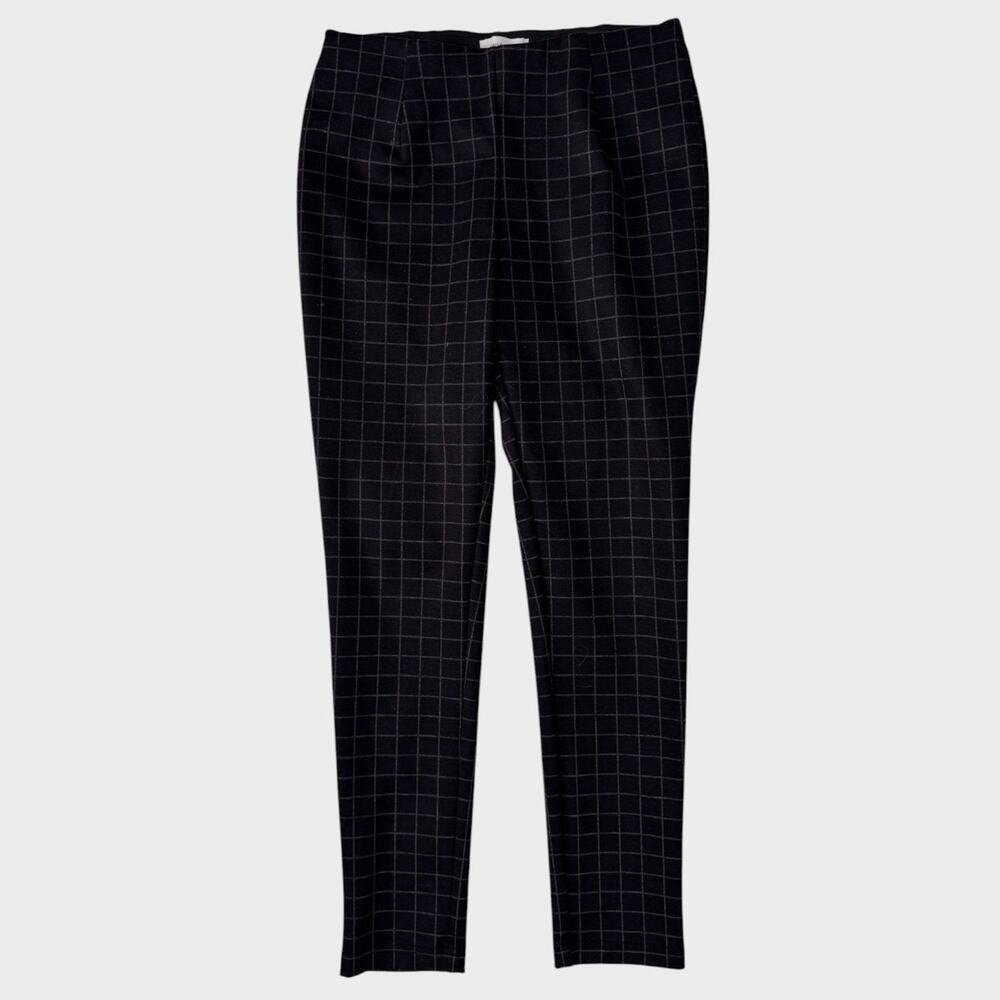 Calvin Klein Size 4 Pull On Pants Windowpane Plaid Ponte Ankle Pants
